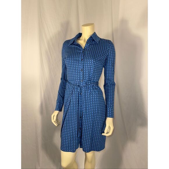Boden Blue Geometric Shirt Dress – US 6R - Picture 1 of 13